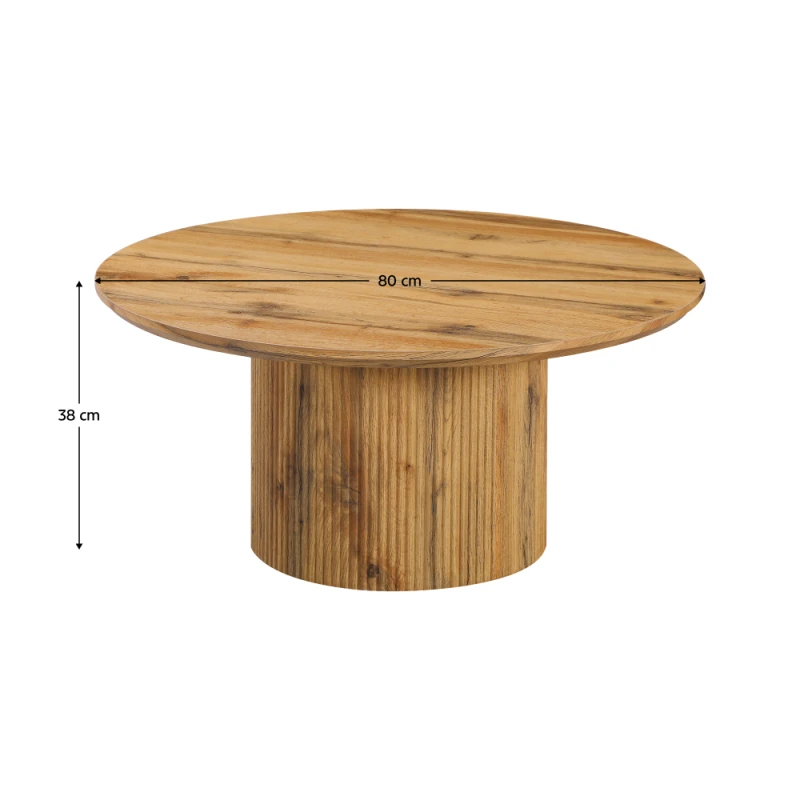 Konferenčný stolík, dub, priemer 80 cm, MAHIR TYP 2 4