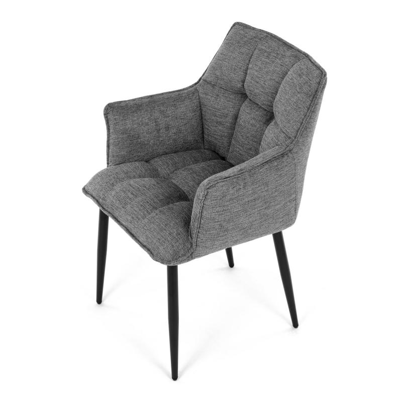 Jídelní židle, šedá, hladká látka, DCH-J2139 GREY2 8