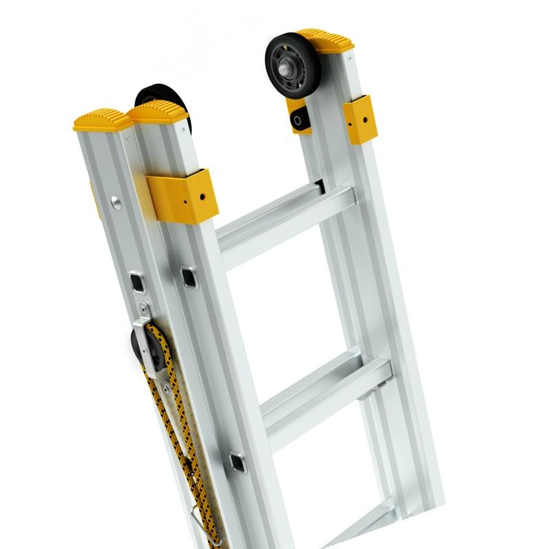 ALVE Rebrík hliníkový dvojdielny výsuvný s lanom rozšírený 8816 PROFI PLUS FORTE