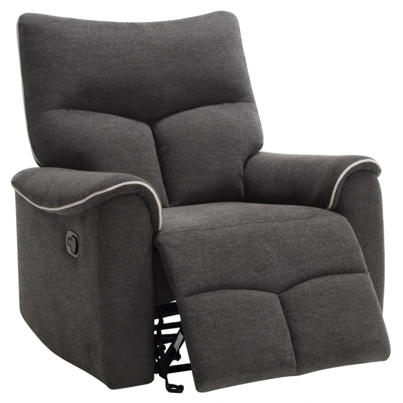 Relaxačné kreslo, tmavosivá/svetlosivá, NADER 1
