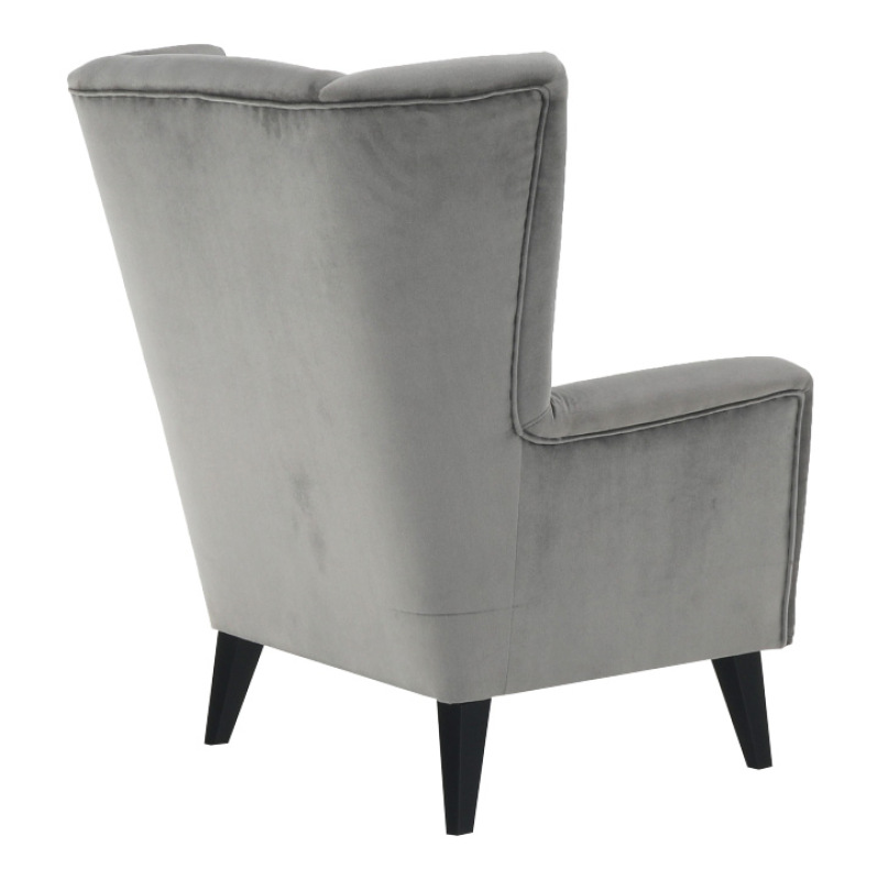 Kreslo-ušiak, svetlosivá/čierna, RODEZA 12