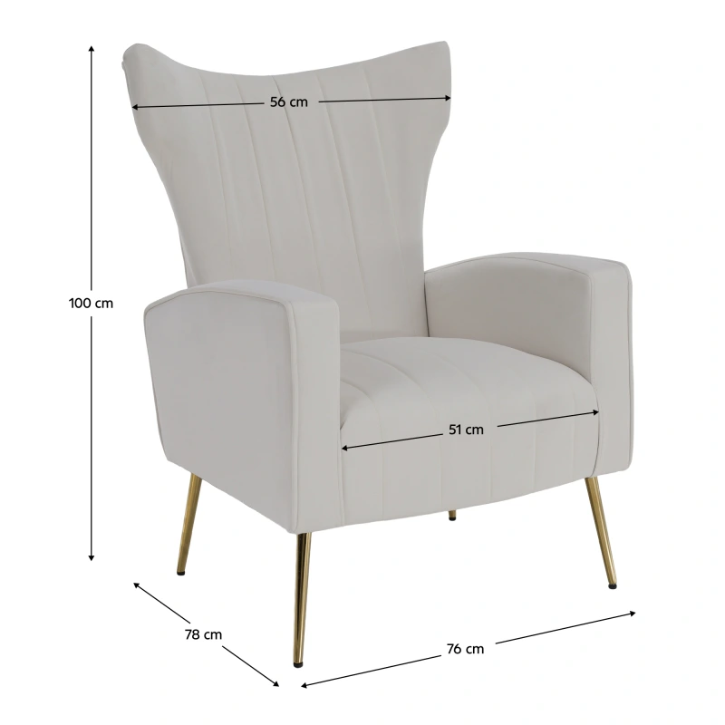 Relaxačné kreslo, béžová Velvet látka, BARET 19