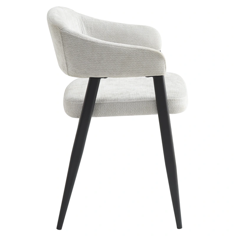 Dizajnové jedálenské kreslo, svetlosivá/čierna, NIZAR TYP 2 1