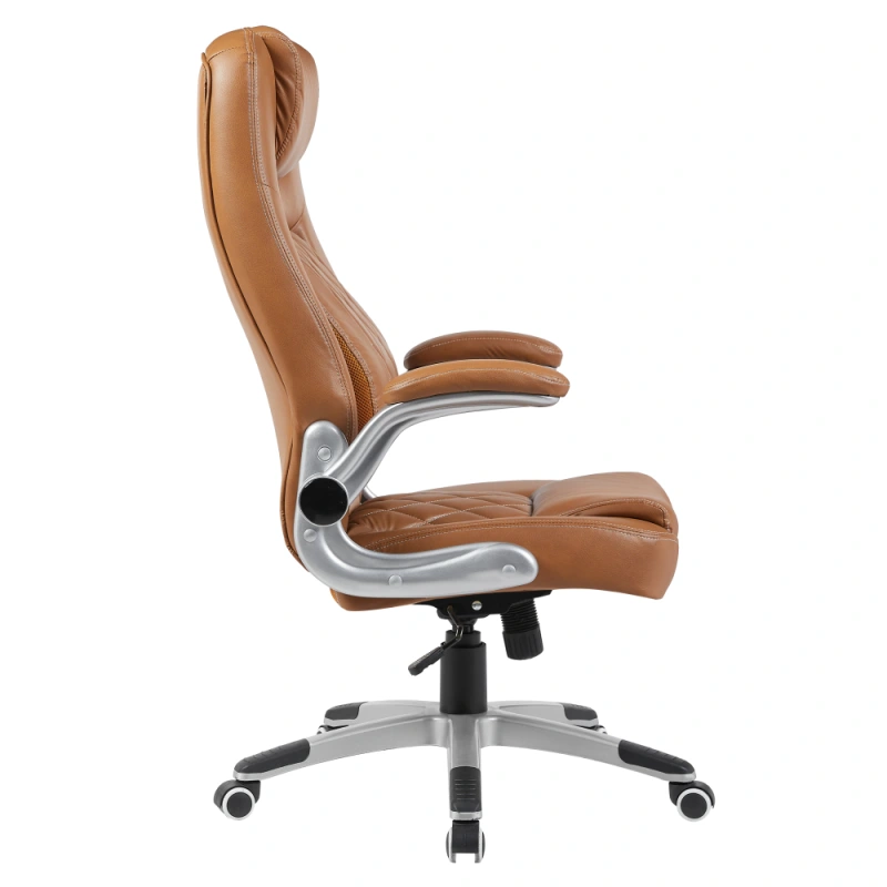 Kancelárske kreslo, hnedá ekokoža/strieborná, nosnosť 150 kg, GREKO 2