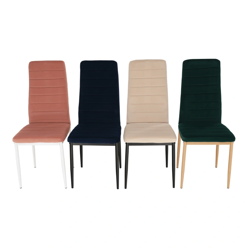 Stolička, ružová Velvet látka/biely kov, COLETA NOVA 10