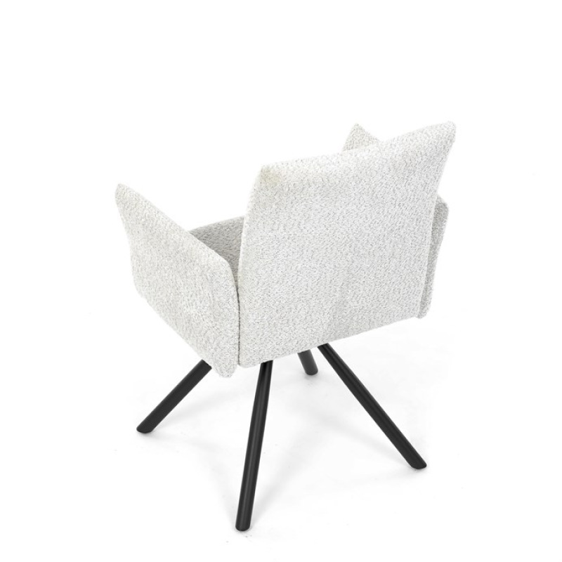 Židle jídelní DCH-W1117 CRM2 krémová, černý kov, otočný mechanismus 90°/90° (L/P) 18