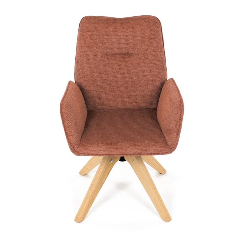 Jídelní židle DCH-C2148 ORA2, oranžová voděodpudivá látka, dubové nohy, otočná 360° 13