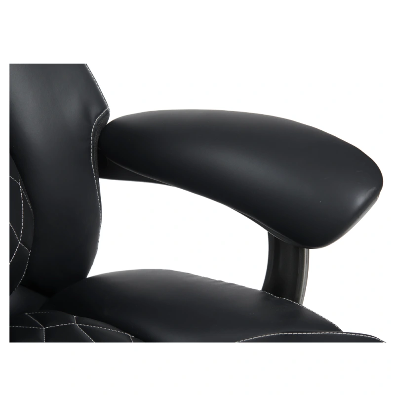 Kancelárske kreslo, čierna ekokoža/chróm, nosnosť 150 kg, URIEN 9