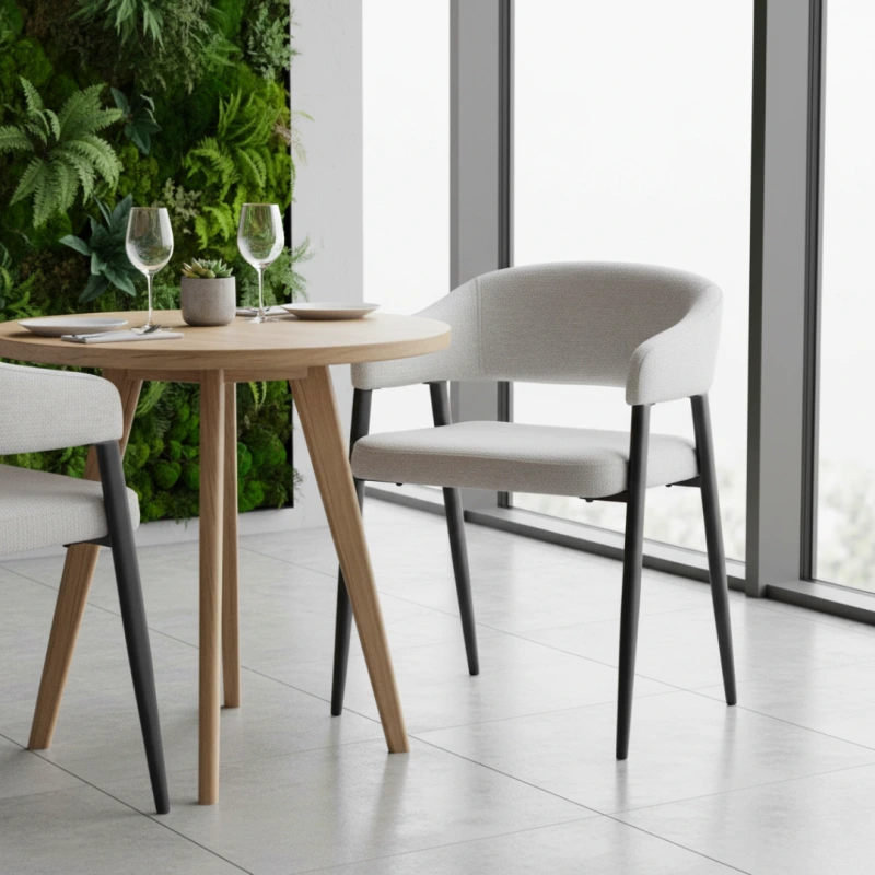 Dizajnové jedálenské kreslo, svetlosivá/čierna, NIZAR TYP 2 8