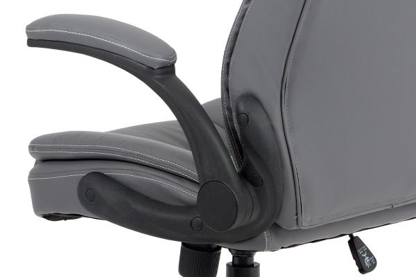 Kancelárska stolička KA-G301 GREY, šedá koženka