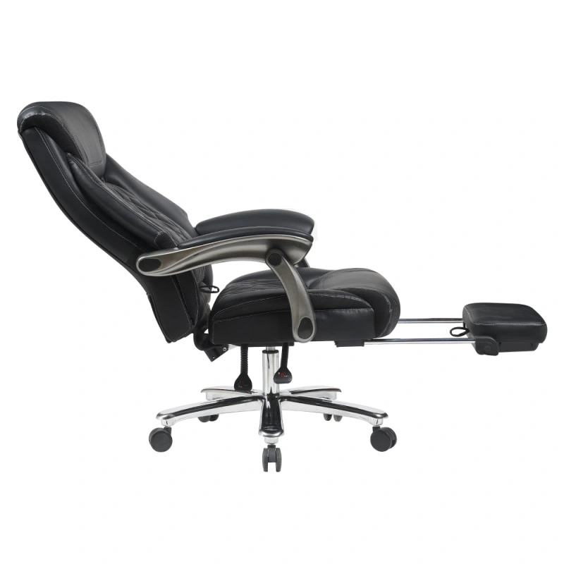 Kancelárske kreslo, čierna ekokoža/chróm, nosnosť 150 kg, URIEN 5