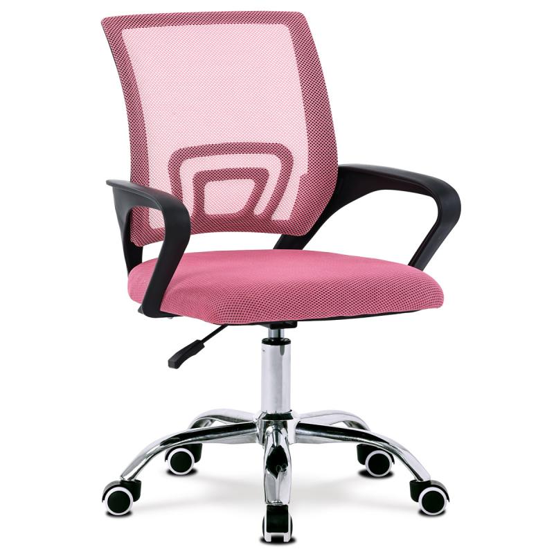 Kancelárska stolička KA-L103 PINK ružová látka MESH a sieťovina MESH
