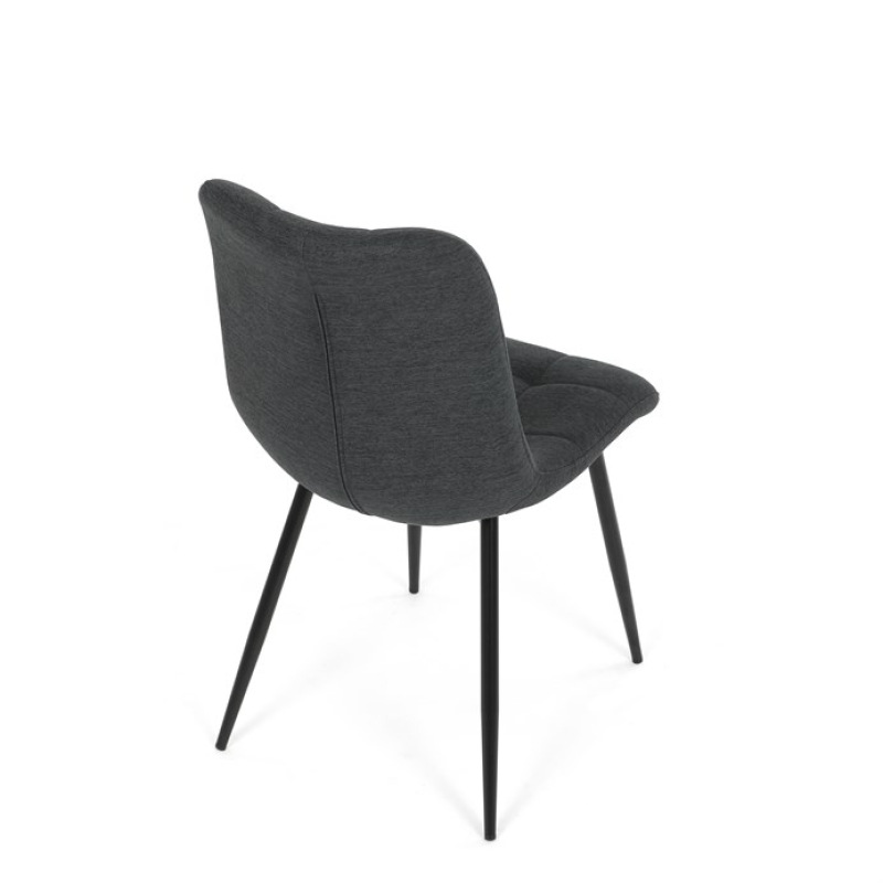Židle jídelní DCL-193 GREY2, šedá látka, černé kovové nohy 20