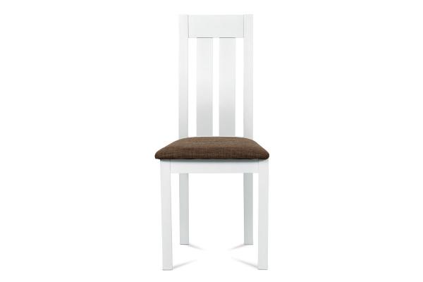 Jedálenská stolička BC-2602 WT masív buk, biela, sedák hnedý