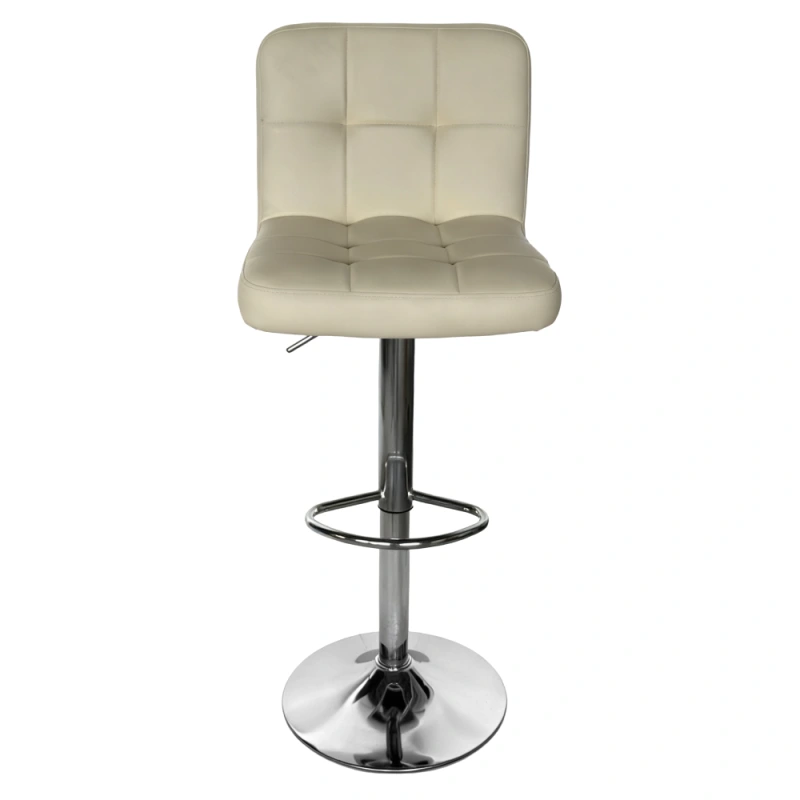 Barová stolička, béžová ekokoža/chróm, KANDY 2 NEW 1