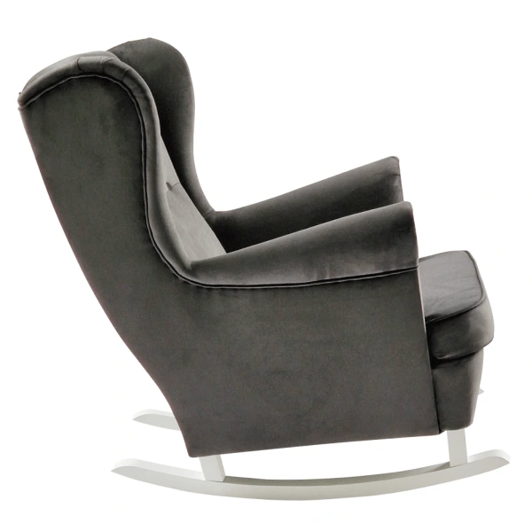 Hojdacie kreslo ušiak, tmavosivá/biela, TEJA 6