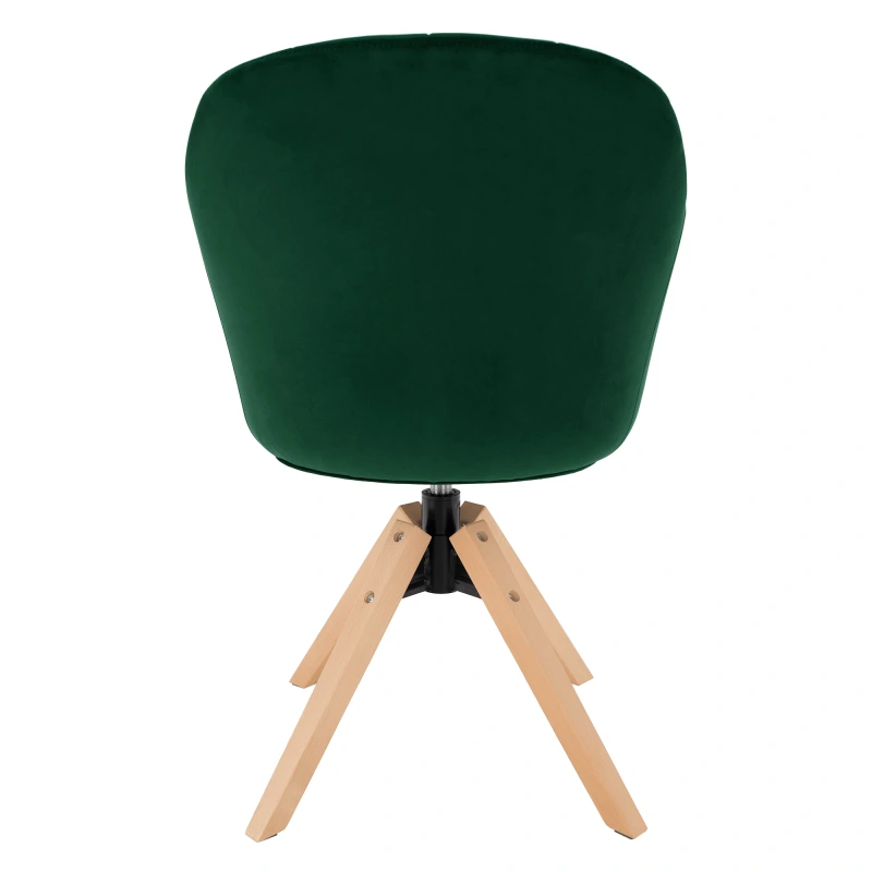 Otočné kreslo, velvet látka, smaragd/buk, DALIO 6