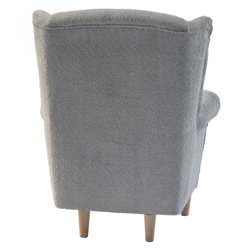 Kreslo ušiak, sivá látka Coral, CHARLOT 10