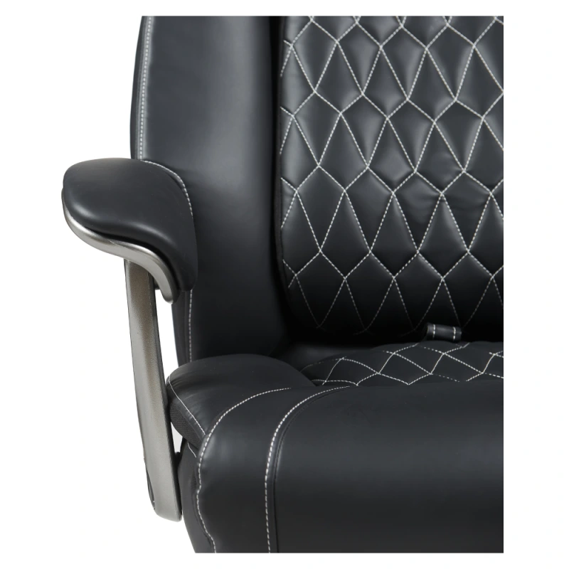 Kancelárske kreslo, čierna ekokoža/chróm, nosnosť 150 kg, URIEN 8