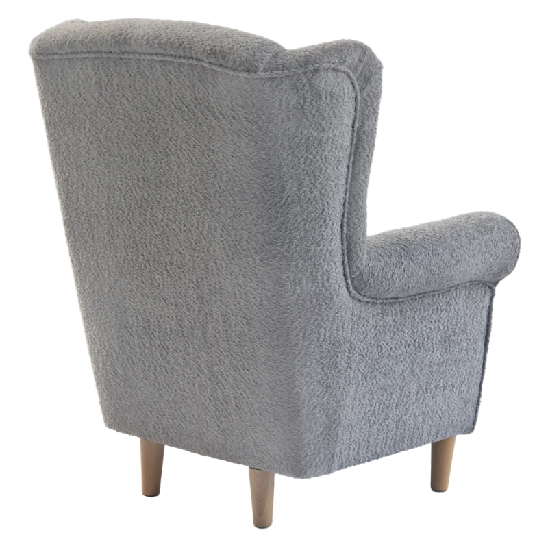 Kreslo ušiak, sivá látka Coral, CHARLOT 9