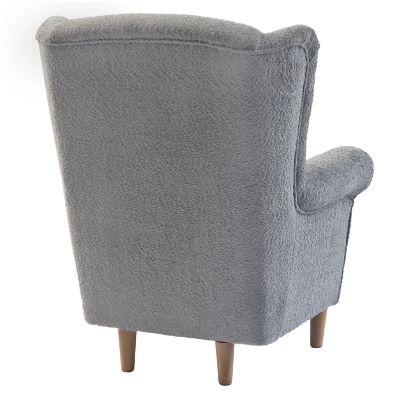 Kreslo ušiak, sivá látka Coral, CHARLOT 8