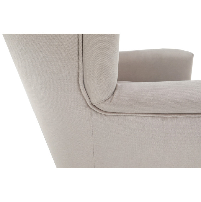 Kreslo-ušiak, krémová/čierna, RODEZA 7