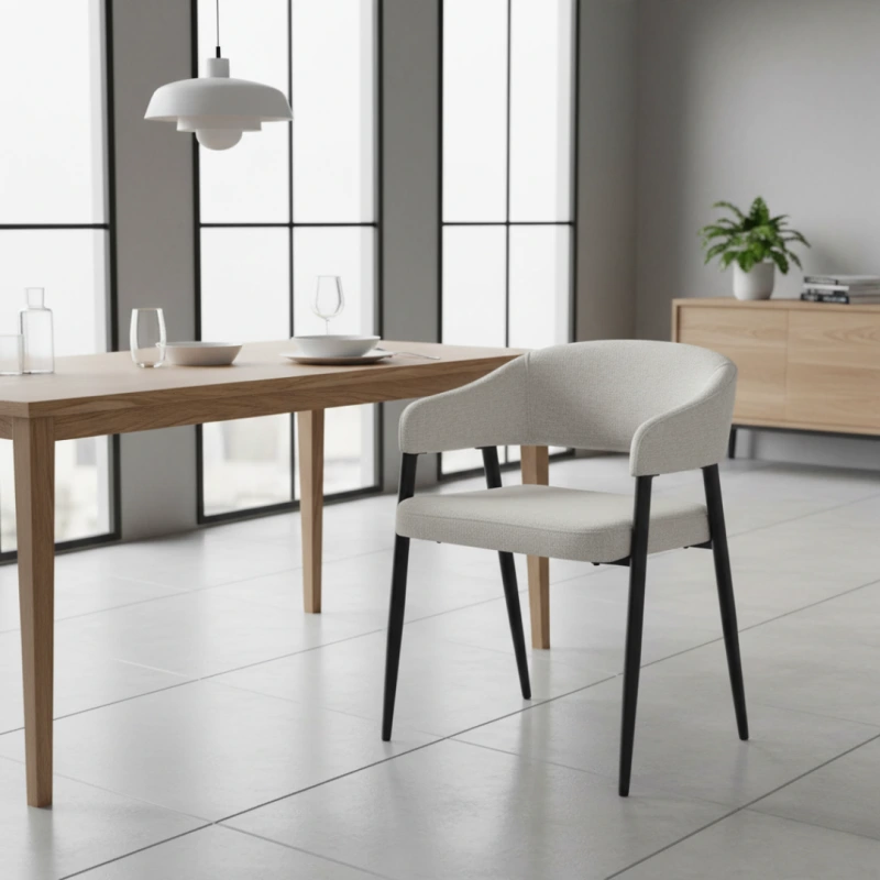 Dizajnové jedálenské kreslo, svetlosivá/čierna, NIZAR TYP 2 6