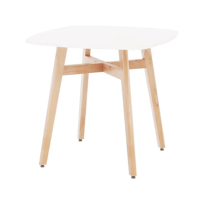 Jedálenský stôl, biela/prírodná, 80x80 cm, DEJAN 3 NEW