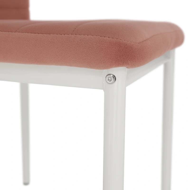 Stolička, ružová Velvet látka/biely kov, COLETA NOVA 4