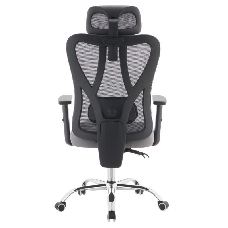 Kancelárske kreslo, tmavosivá/svetlosivá/chróm, ADEMIR 4