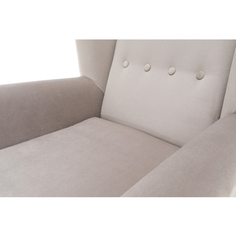 Kreslo-ušiak, krémová/čierna, RODEZA 9