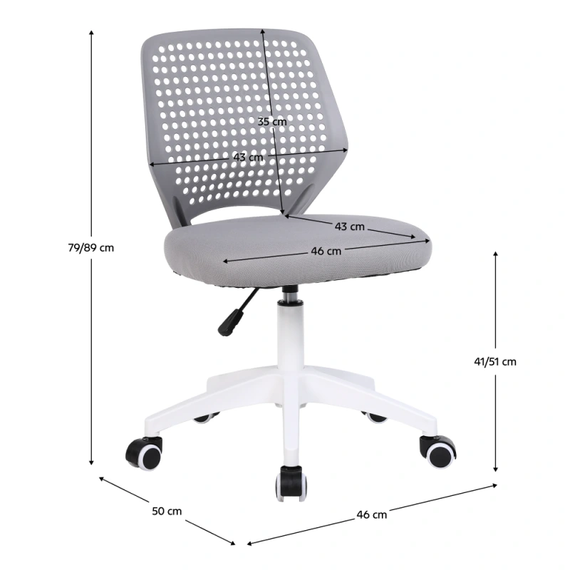 Otočná stolička, sivá/biela, SATOZ 9