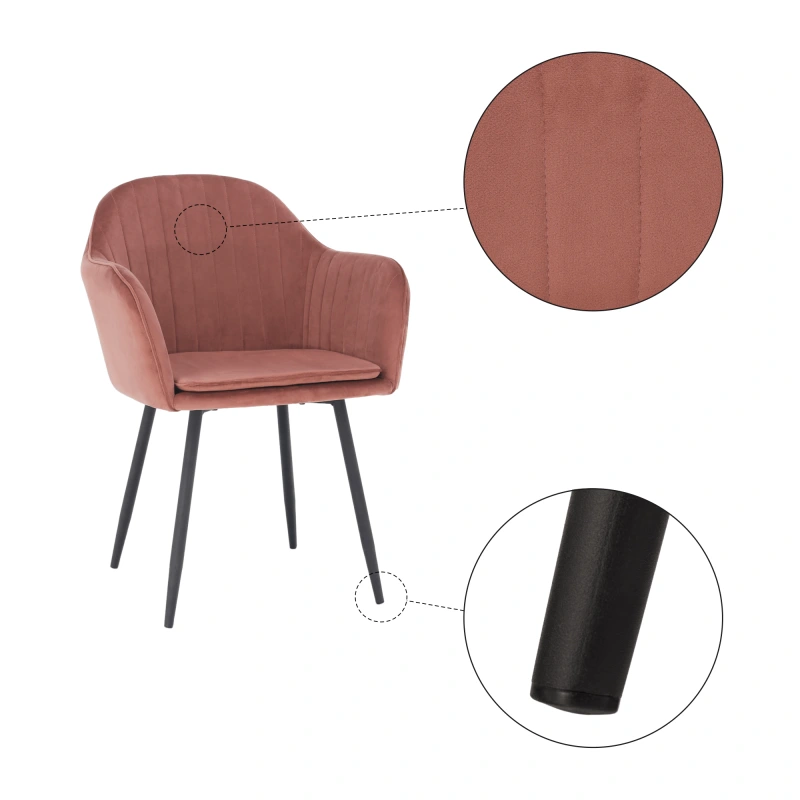 Dizajnové kreslo, ružovohnedá Velvet látka, ZIRKON 18