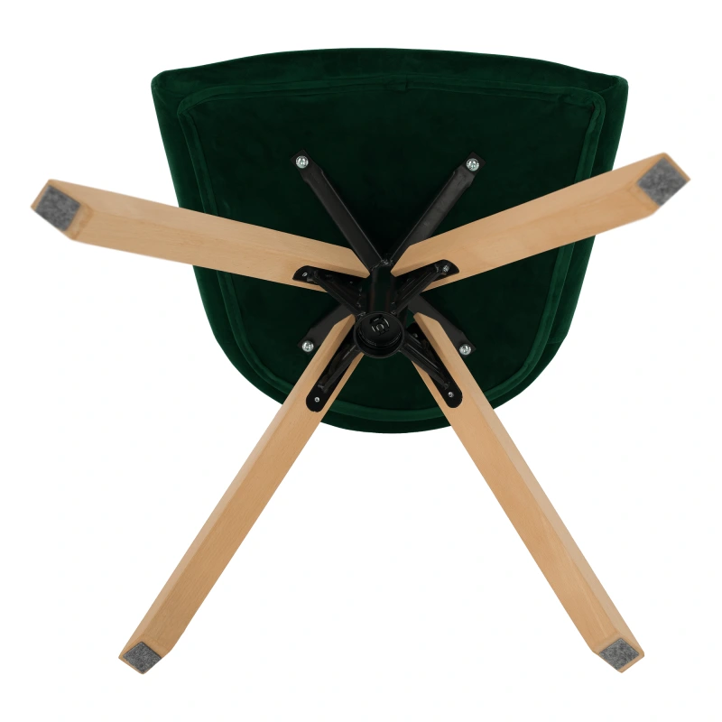 Otočné kreslo, velvet látka, smaragd/buk, DALIO 9