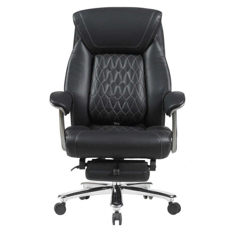 Kancelárske kreslo, čierna ekokoža/chróm, nosnosť 150 kg, URIEN 2