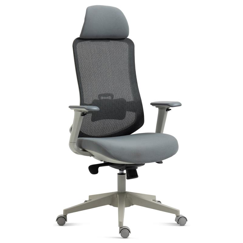 Kancelárska stolička KA-V321 GREY, sivý plast, sivá