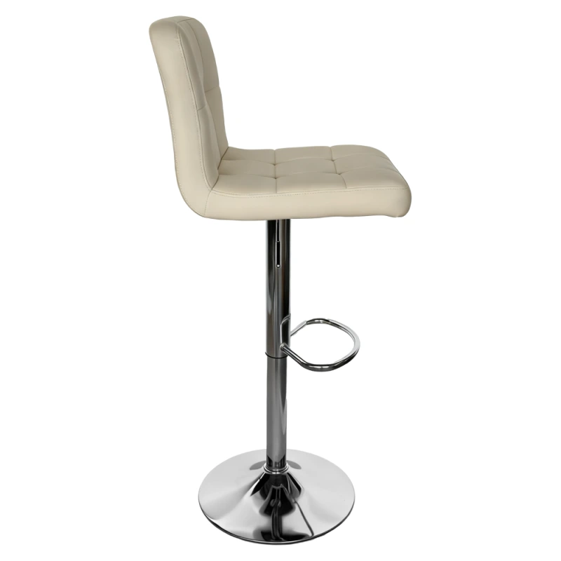 Barová stolička, béžová ekokoža/chróm, KANDY 2 NEW 2