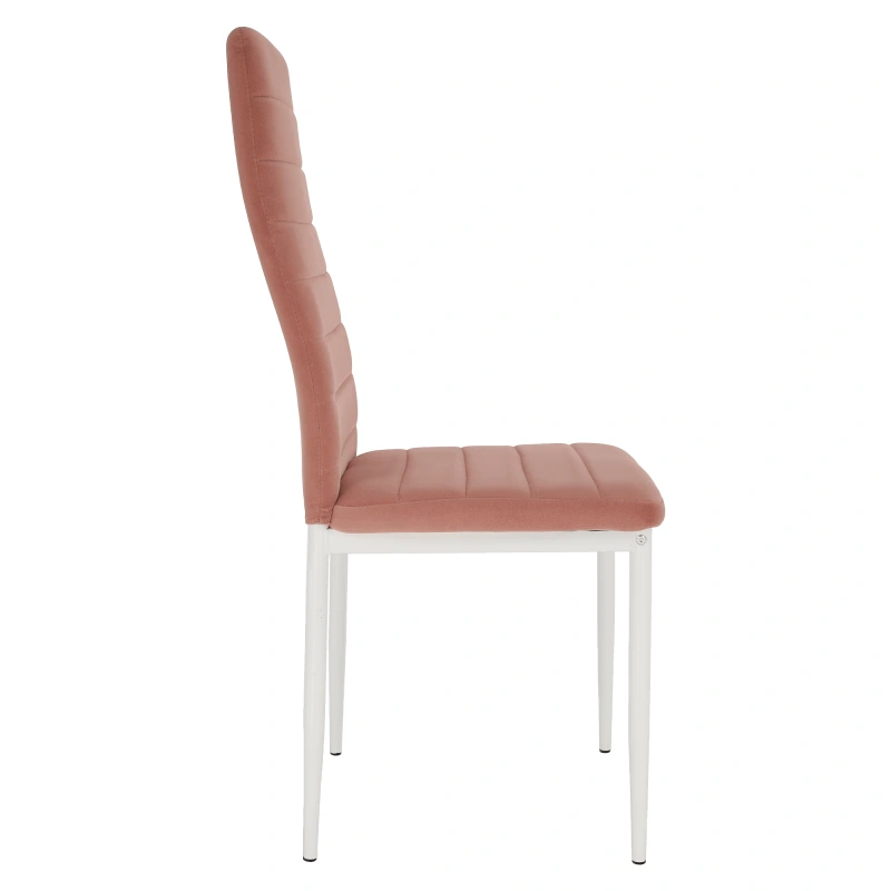 Stolička, ružová Velvet látka/biely kov, COLETA NOVA 5