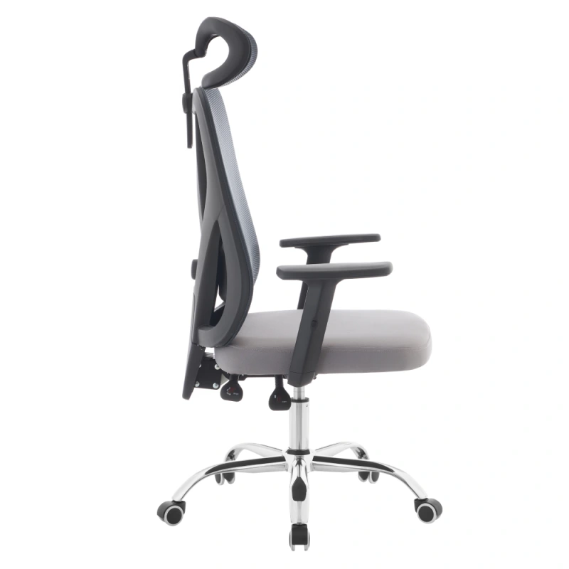 Kancelárske kreslo, tmavosivá/svetlosivá/chróm, ADEMIR 2