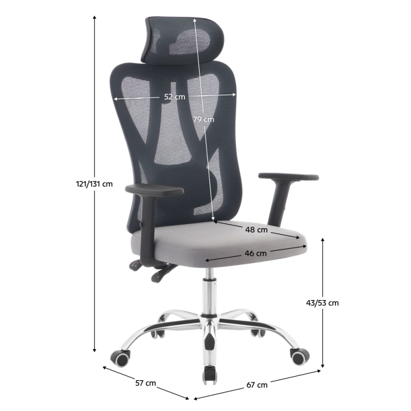 Kancelárske kreslo, tmavosivá/svetlosivá/chróm, ADEMIR 5