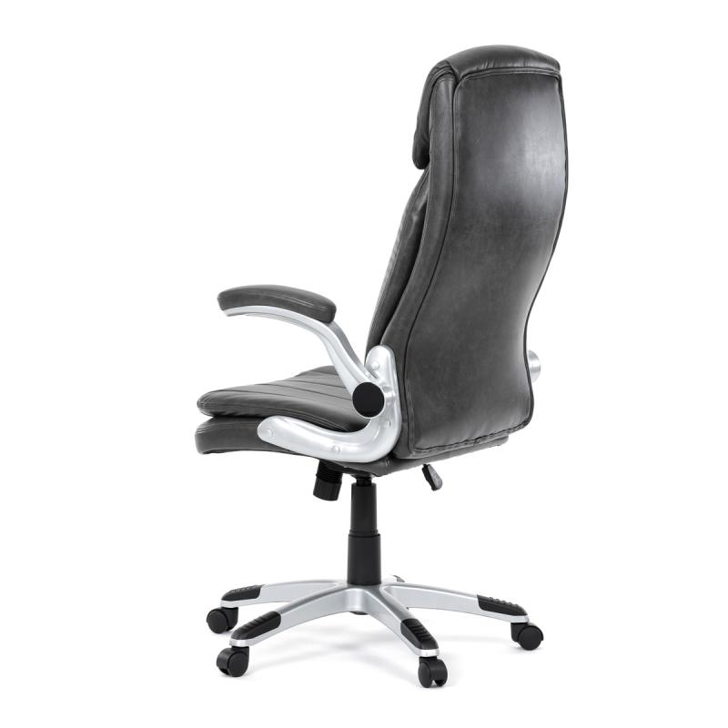 Křeslo kancelářské, šedá ekokůže, houpací mechanismus KA-F1218 GREY 3