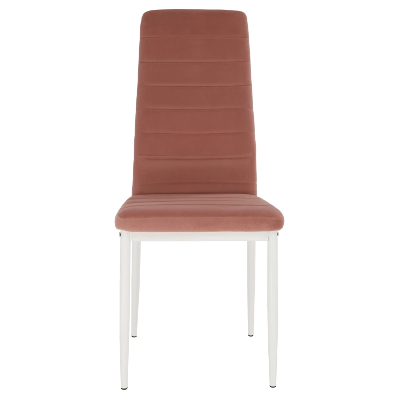 Stolička, ružová Velvet látka/biely kov, COLETA NOVA 2