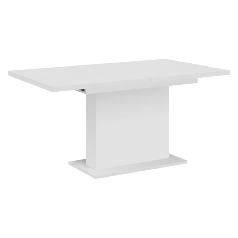 Jedálenský rozkladací stôl, biela, 160-200x90 cm, BOBA