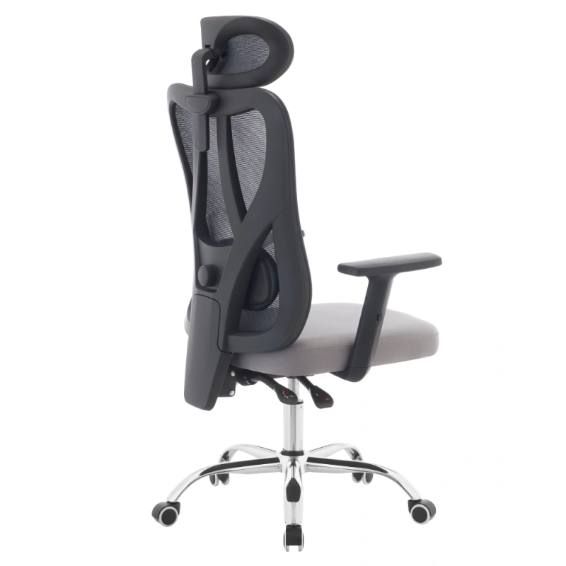 Kancelárske kreslo, tmavosivá/svetlosivá/chróm, ADEMIR 3