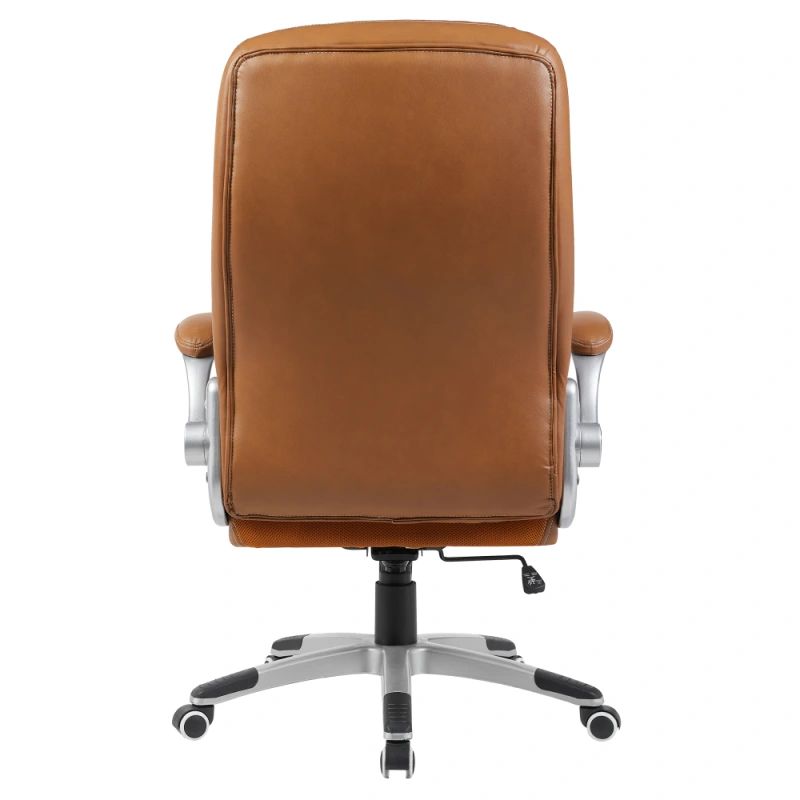 Kancelárske kreslo, hnedá ekokoža/strieborná, nosnosť 150 kg, GREKO 3