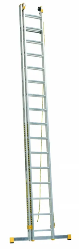 ALVE Rebrík hliníkový dvojdielny výsuvný s lanom rozšírený 8818 PROFI PLUS FORTE