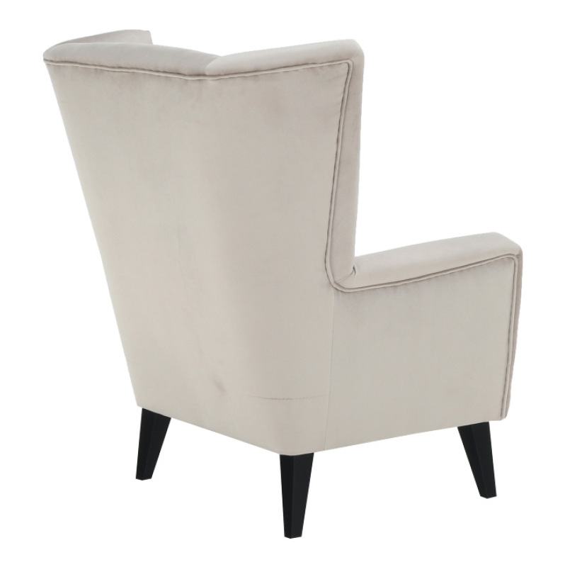 Kreslo-ušiak, krémová/čierna, RODEZA 2