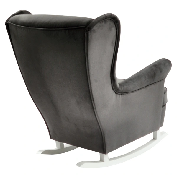 Hojdacie kreslo ušiak, tmavosivá/biela, TEJA 7