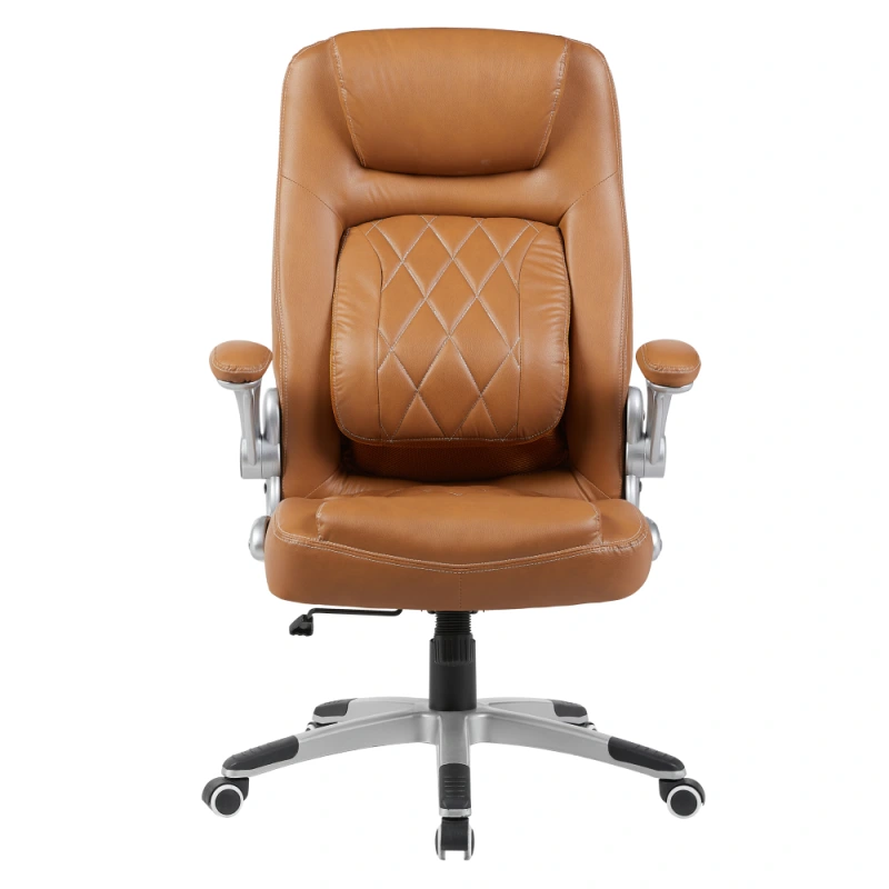 Kancelárske kreslo, hnedá ekokoža/strieborná, nosnosť 150 kg, GREKO 1