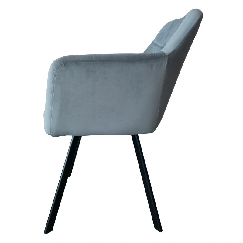 Kreslo, látka zamat sivá/čierna, ZERON NEW 4